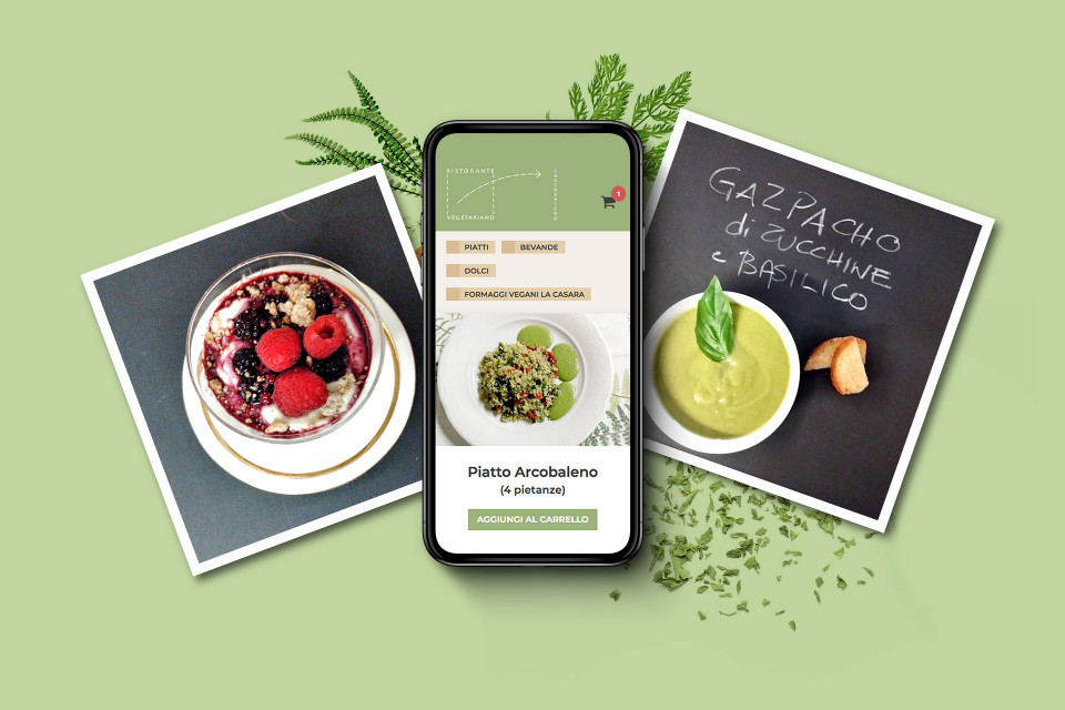 Il sito web realizzato per il ristorante vegetariano L'Arcobaleno di Brescia